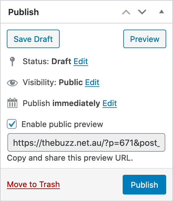 Sending a link for review or preview – Buzz Knowledgebase