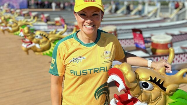 Cassandra Ballebye (Tang, 1997) represents Australia in Dragon Boat Racing