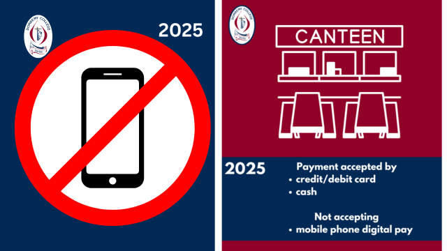 Wellbeing &#8211; 2025 Mobile Phone Policy and Canteen Payment options