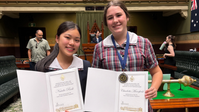 Charlotte and Natalie: NSW Parliament Bear Pit Public Speaking Competition