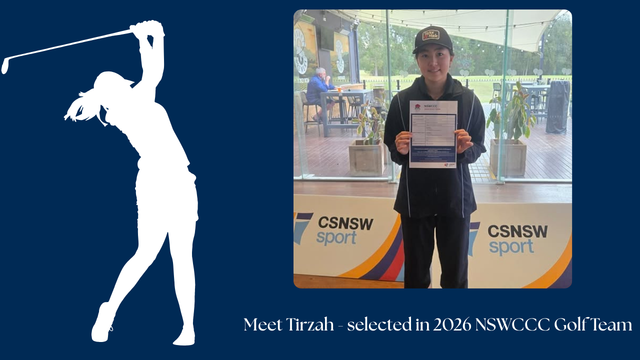 Tirzah selected for the 2026 NSWCCC Golf Team