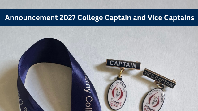 Announcing our 2027 College Captain and College Vice Captains