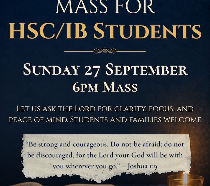 Mass for HSC and IB students at St Joan of Arc